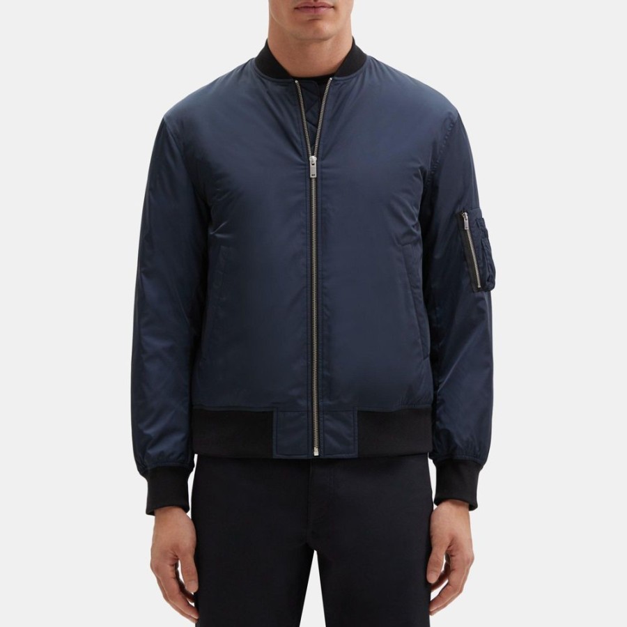 Men Theory Outlet | Bomber Jacket In Taffeta Deep Navy