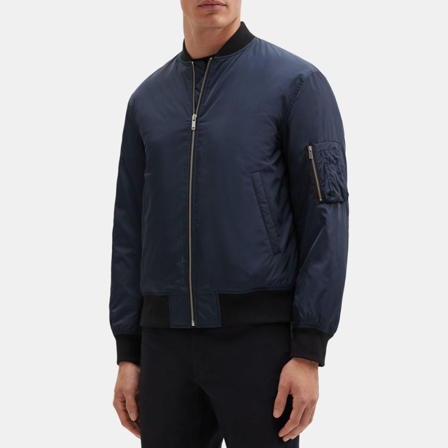 Men Theory Outlet | Bomber Jacket In Taffeta Deep Navy