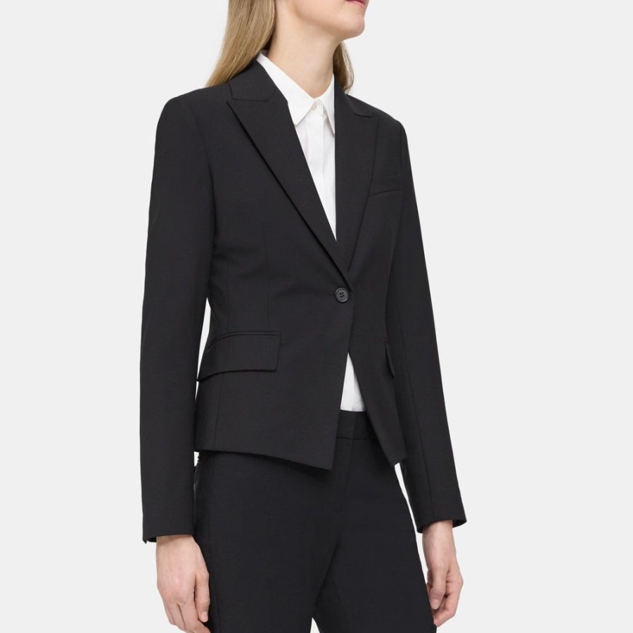 Women Theory Outlet | Modern Blazer In Good Wool Black