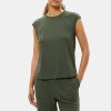 Women Theory Outlet | Scoop Neck Tee In Drapey Pique Army