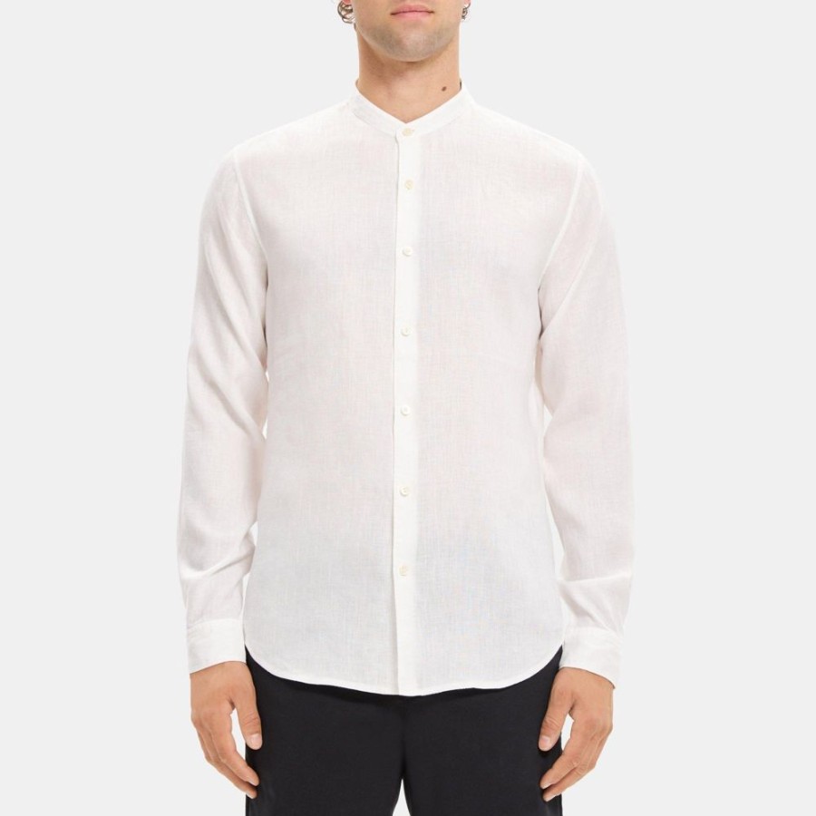 Men Theory Outlet | Rammy Shirt In Linen White