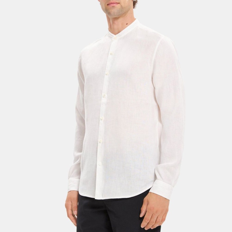 Men Theory Outlet | Rammy Shirt In Linen White