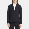 Women Theory Outlet | Peak Lapel Blazer In Sevona Stretch Wool Navy