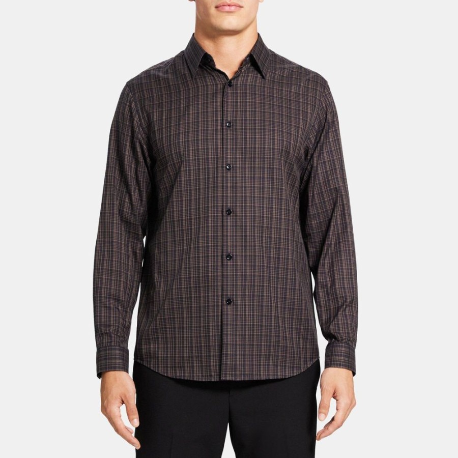 Men Theory Outlet | Standard-Fit Shirt In Cotton Flannel Fossil Multi