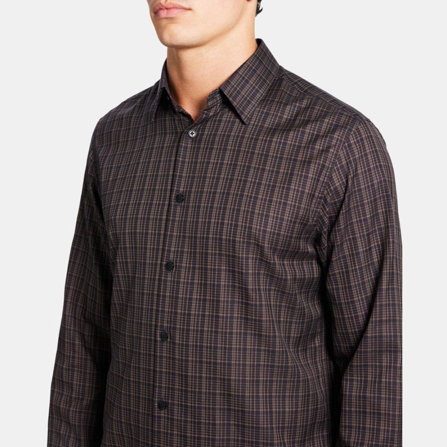 Men Theory Outlet | Standard-Fit Shirt In Cotton Flannel Fossil Multi