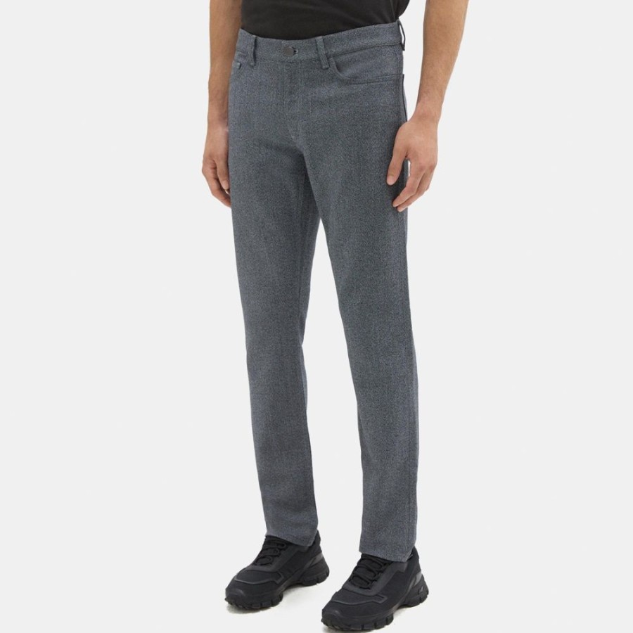 Men Theory Outlet | Five-Pocket Pant In Cotton Twill Melange Grey Multi