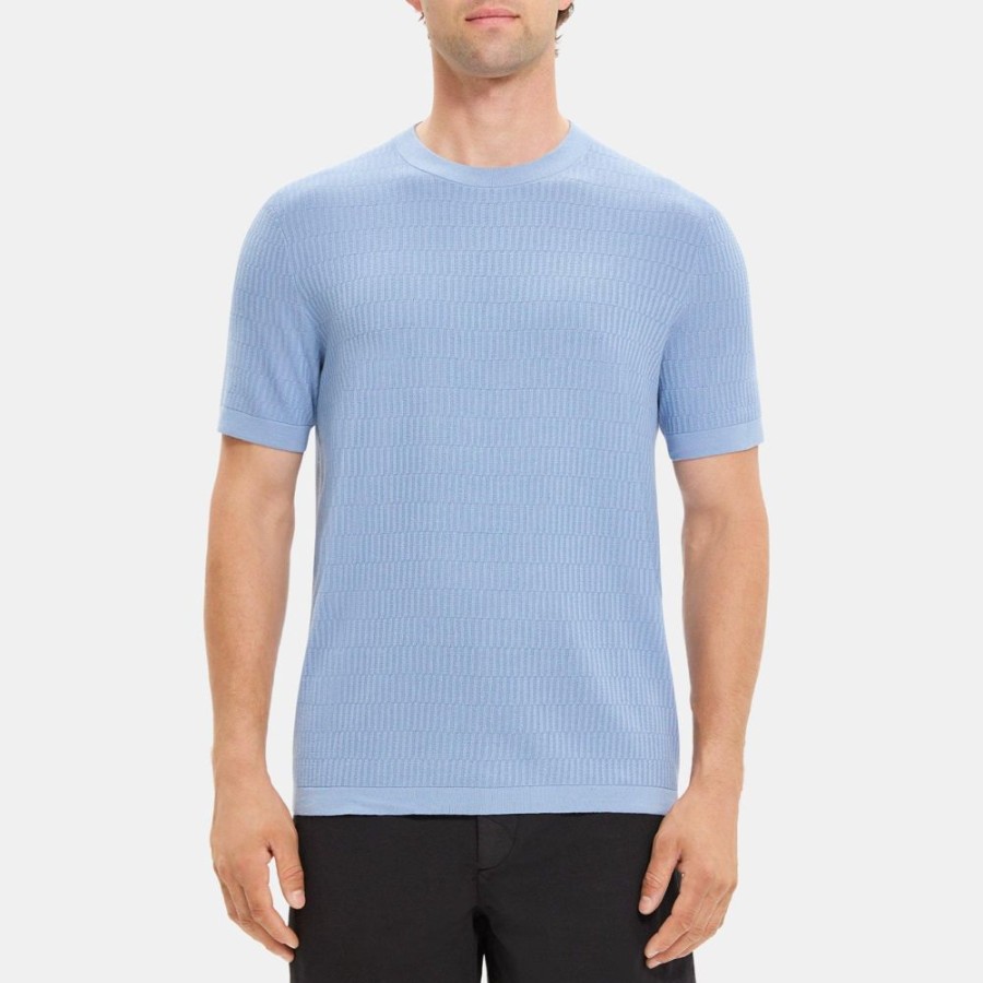 Men Theory Outlet | Knit Tee In Cotton Heron