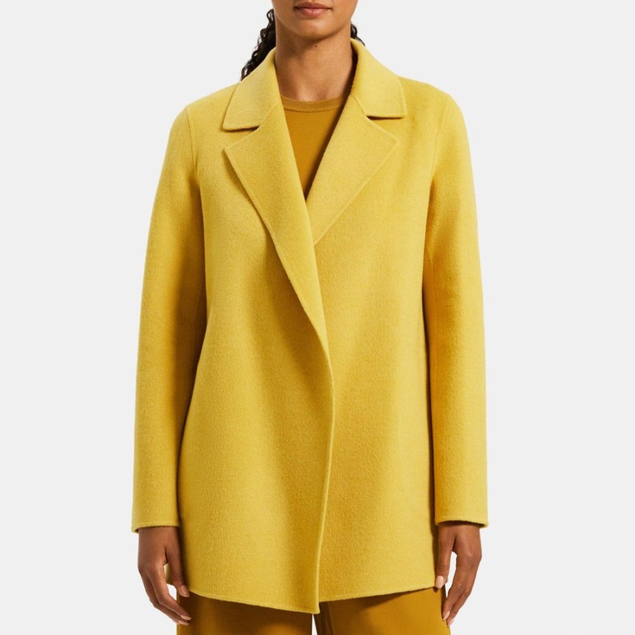 Women Theory Outlet | Open Front Coat In Double-Face Wool-Cashmere