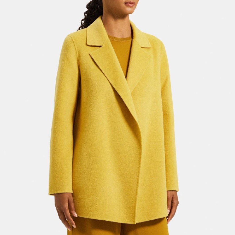 Women Theory Outlet | Open Front Coat In Double-Face Wool-Cashmere