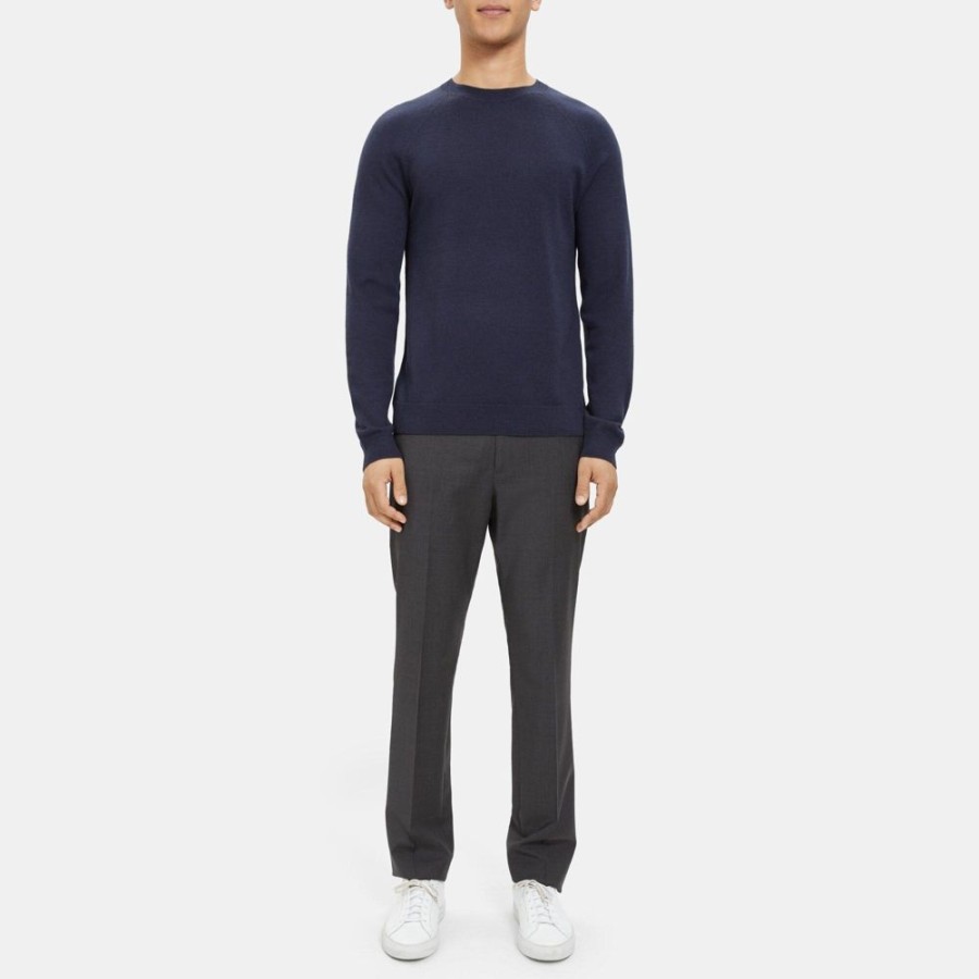 Men Theory Outlet | Crewneck Sweater In Merino Wool Baltic