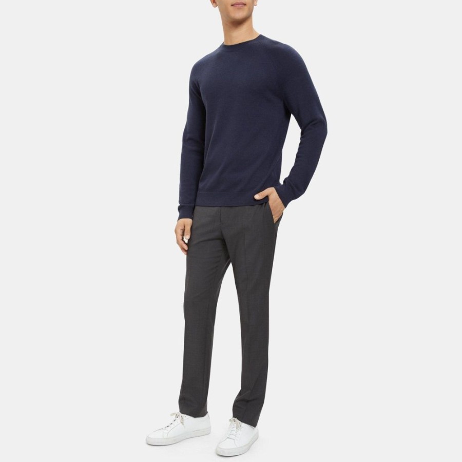 Men Theory Outlet | Crewneck Sweater In Merino Wool Baltic