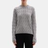 Women Theory Outlet | Cable Knit Sweater In Wool-Cashmere Husky