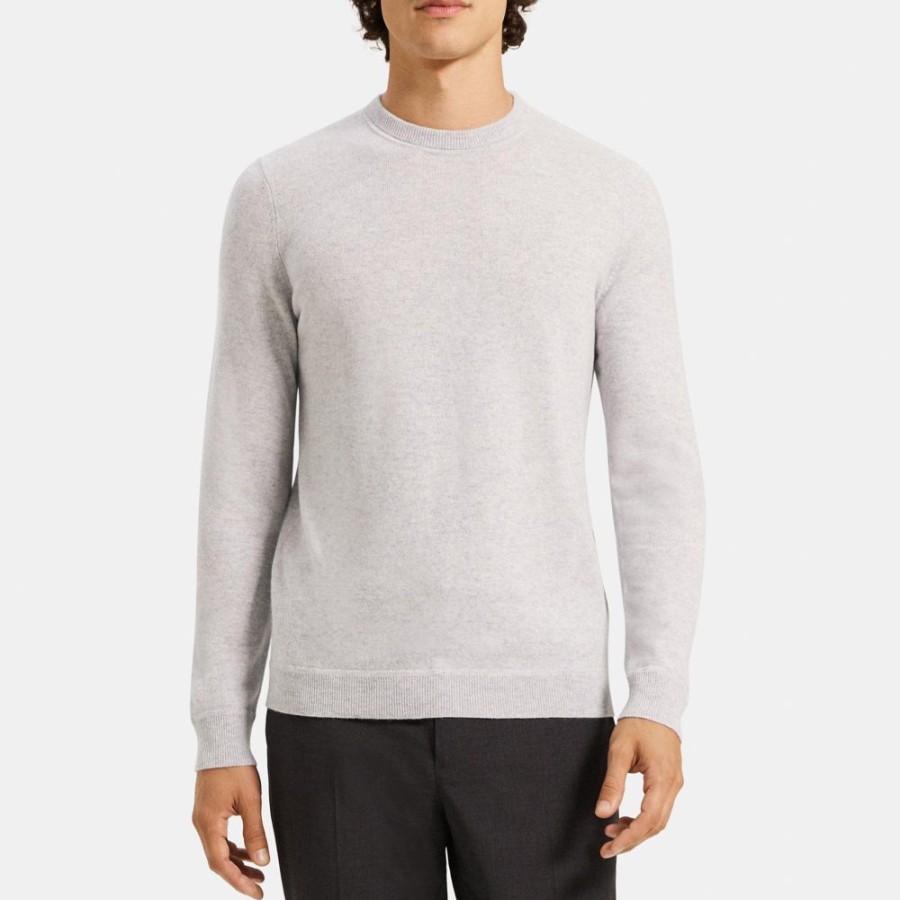 Men Theory Outlet | Crewneck Sweater In Cashmere Whale Grey