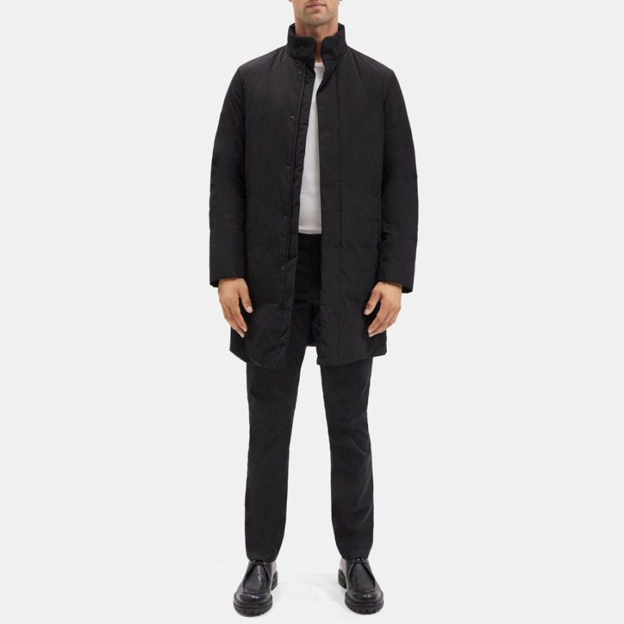 Men Theory Outlet | Brazo Coat In Brushed Poly Black