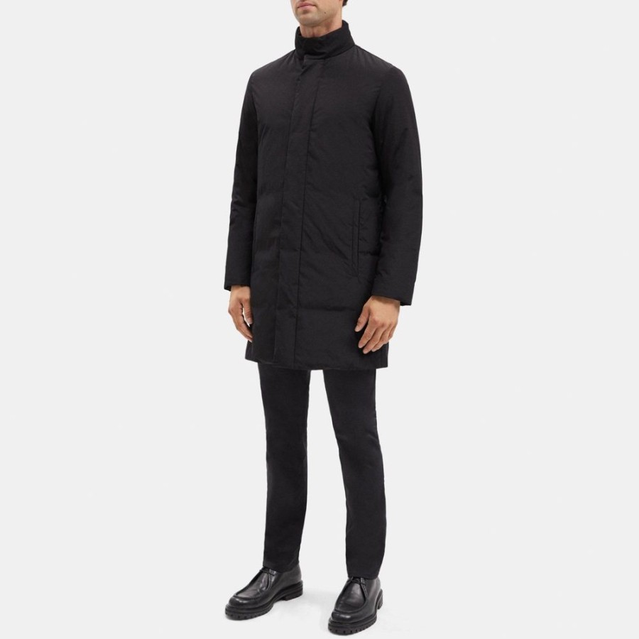 Men Theory Outlet | Brazo Coat In Brushed Poly Black