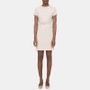 Women Theory Outlet | Belted Sheath Dress In Sevona Stretch Wool Sand