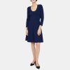 Women Theory Outlet | Flared Mini Dress In Crepe Knit Midnight