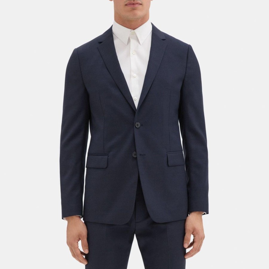 Men Theory Outlet | Unstructured Suit Jacket In Pinstripe Wool Eclipse Multi