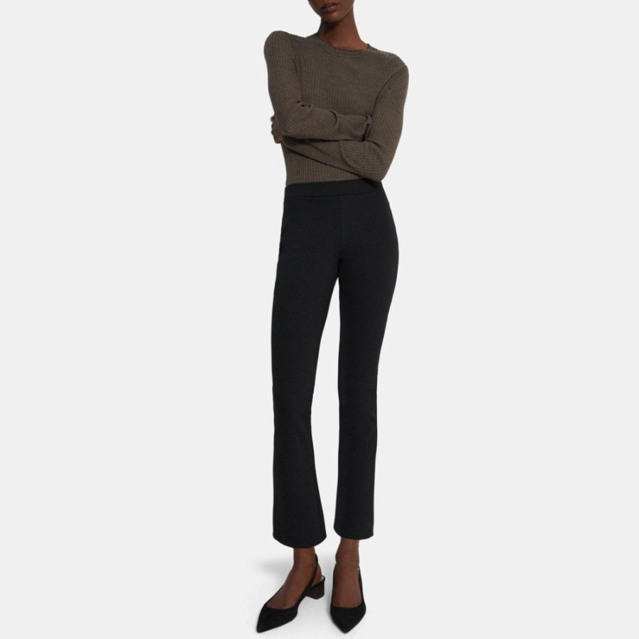 Women Theory Outlet | Slim Kick Pull-On Pant In Scuba Black