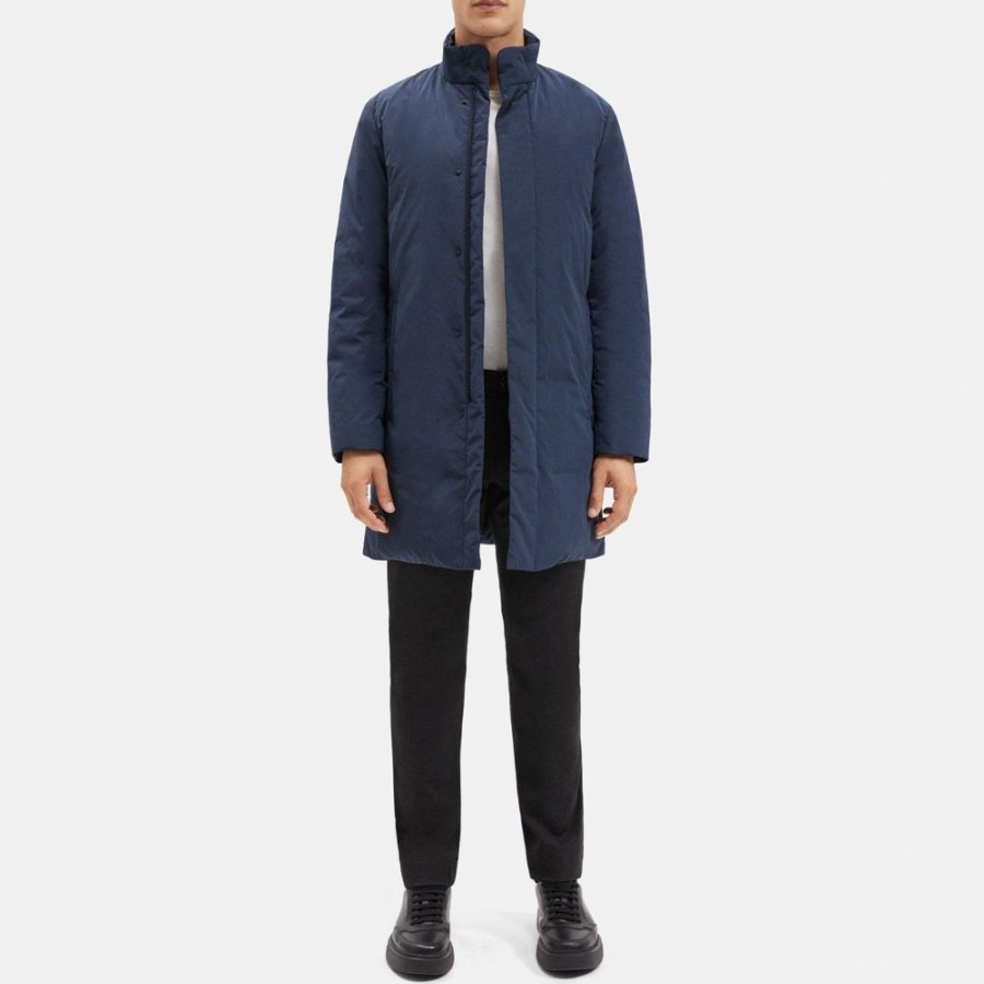 Men Theory Outlet | Brazo Coat In Brushed Poly Eclipse