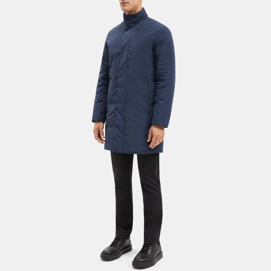 Men Theory Outlet | Brazo Coat In Brushed Poly Eclipse