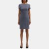 Women Theory Outlet | Sheath Dress In Printed Performance Knit Grey Multi