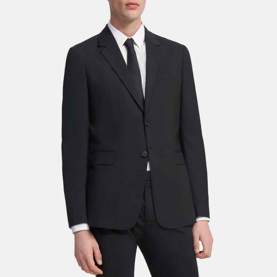 Men Theory Outlet | Structured Blazer In Stretch Wool Black