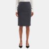 Women Theory Outlet | Pencil Skirt In Stretch Wool Charcoal Melange