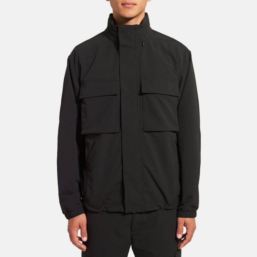 Men Theory Outlet | Cargo Jacket In Recycled Tech Black