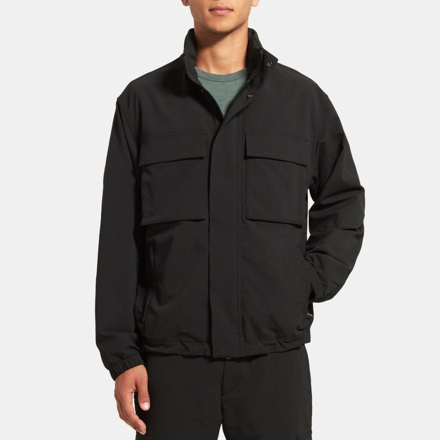 Men Theory Outlet | Cargo Jacket In Recycled Tech Black