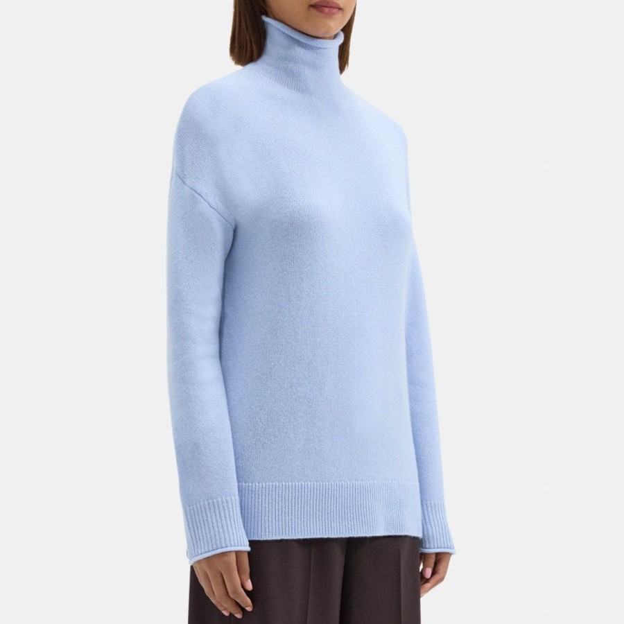 Women Theory Outlet | Slouchy Turtleneck Sweater In Cashmere Bayou