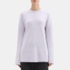 Women Theory Outlet | Oversized Crewneck Sweater In Wool-Cashmere Silver