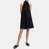 Women Theory Outlet | Tiered Halter Mini Dress In Cotton Blend Black