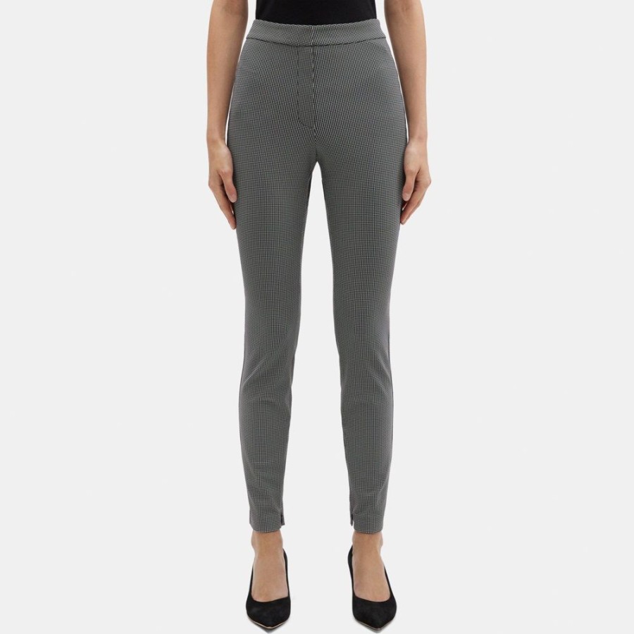 Women Theory Outlet | Slim Pant In Printed Performance Knit Black Multi