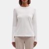 Women Theory Outlet | Long-Sleeve Tee In Slub Cotton White