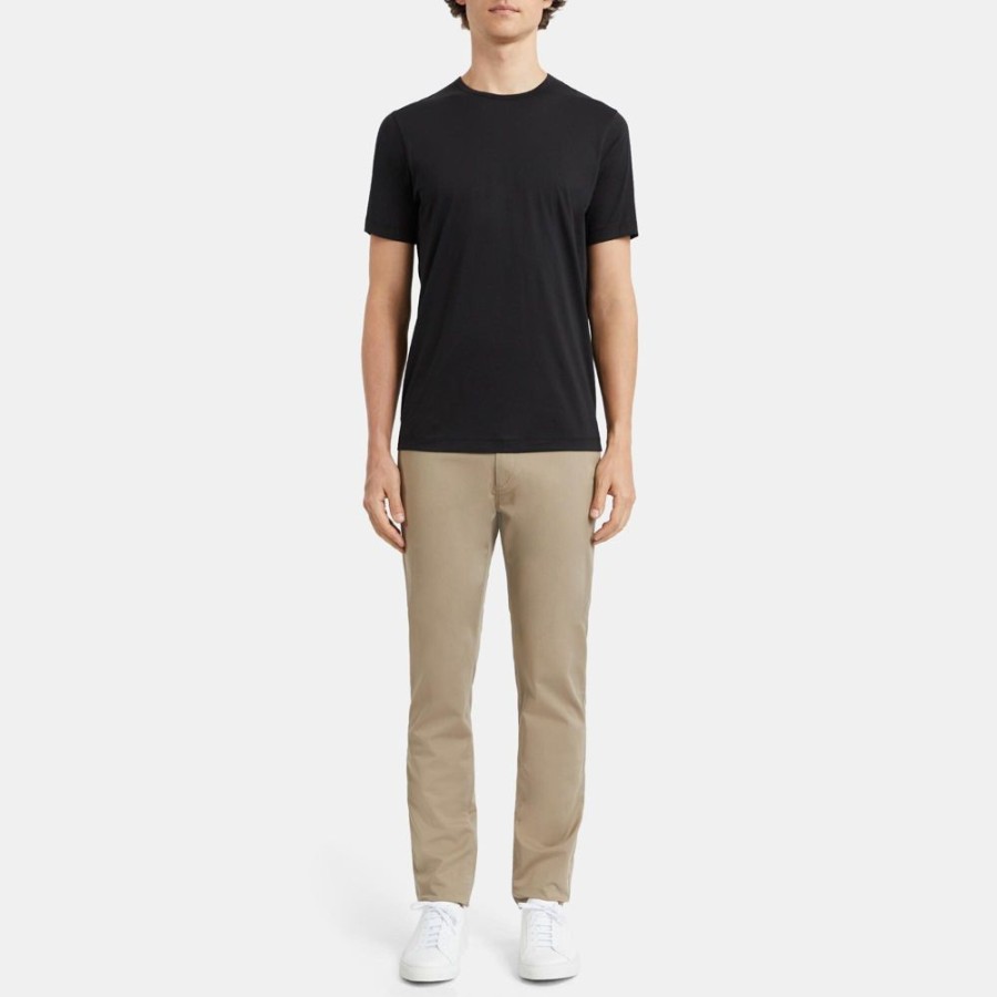 Men Theory Outlet | Short-Sleeve Crewneck Tee In Luxe Cotton Black