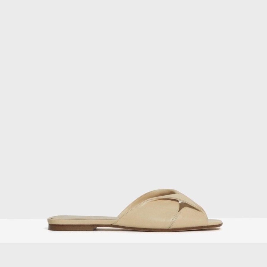 Women Theory Outlet | Twisted Sandal In Leather Hay