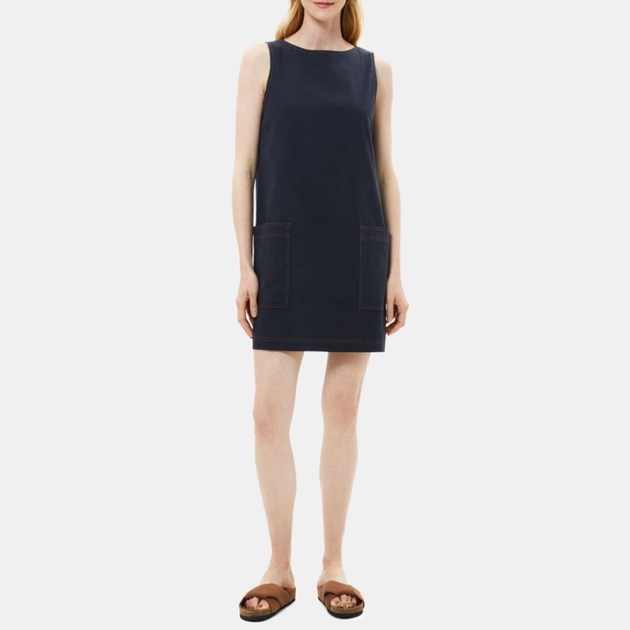 Women Theory Outlet | Sleeveless Shift Dress In Linen