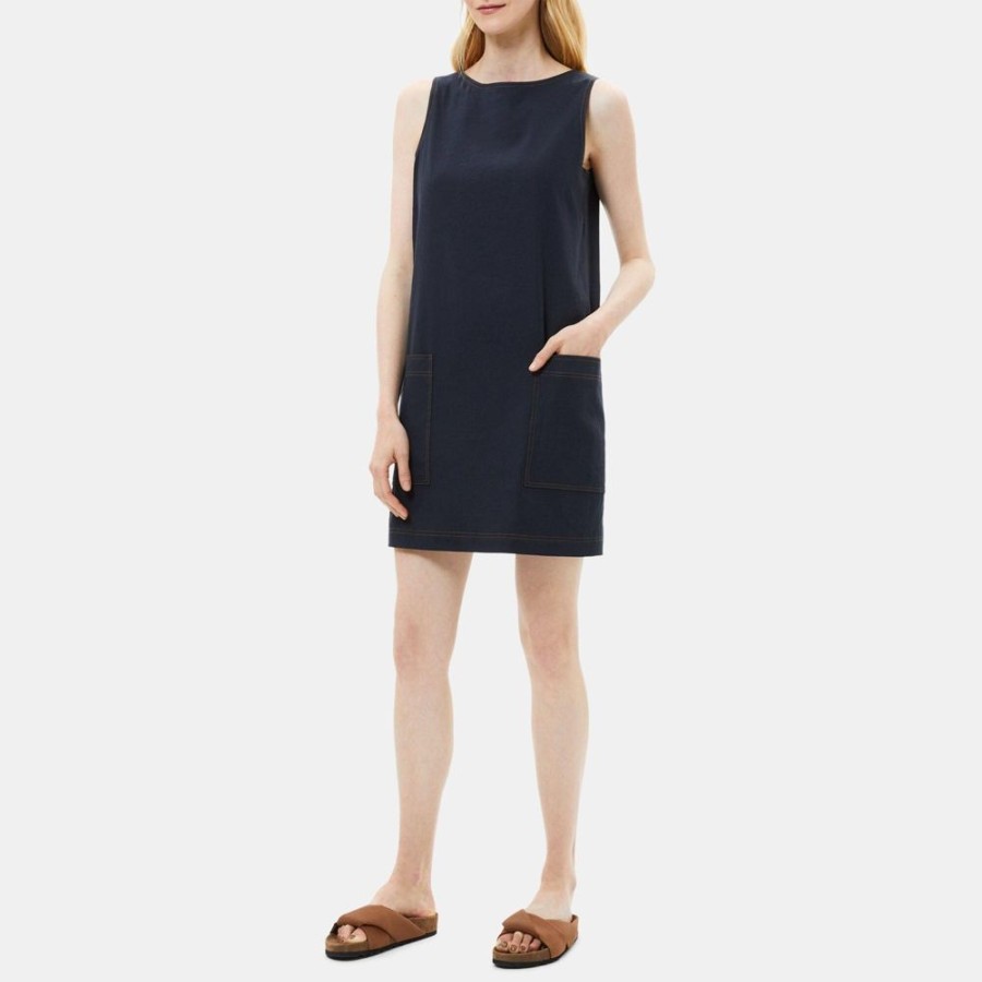 Women Theory Outlet | Sleeveless Shift Dress In Linen