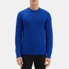 Men Theory Outlet | Crewneck Sweater In Merino Wool Klein Blue