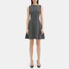 Women Theory Outlet | Flared Dress In Stretch Viscose Knit Black/White