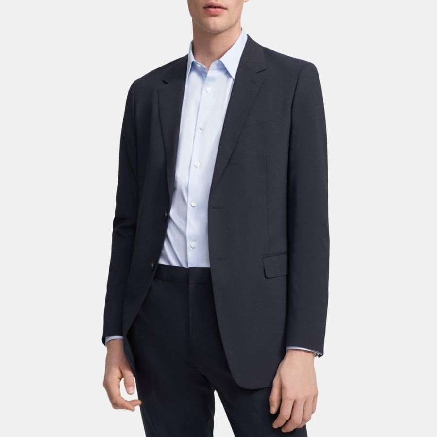 Men Theory Outlet | Structured Blazer In Stretch Wool Eclipse