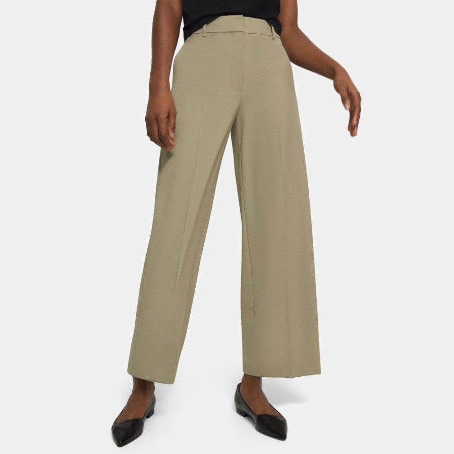 Women Theory Outlet | Relaxed Pant In Stretch Wool Soft Sage