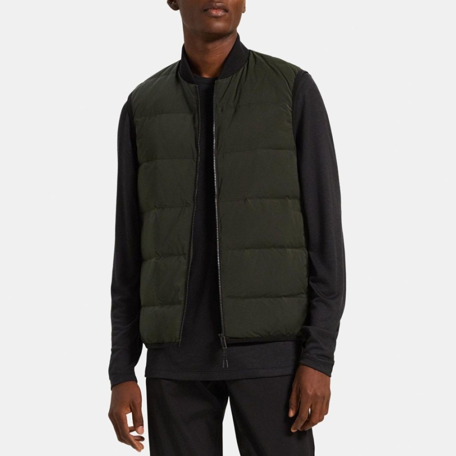 Men Theory Outlet | Puffer Vest In City Poly Thyme