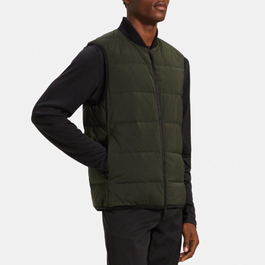 Men Theory Outlet | Puffer Vest In City Poly Thyme