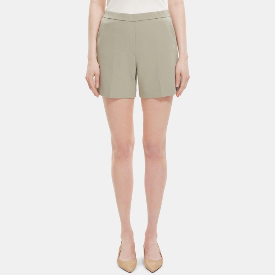 Women Theory Outlet | Easy Pull-On Short In Crepe Sage