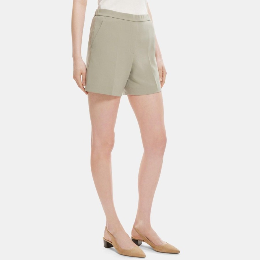 Women Theory Outlet | Easy Pull-On Short In Crepe Sage