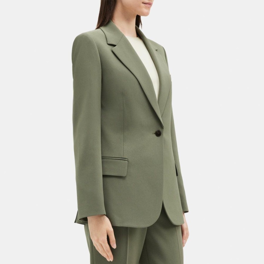 Women Theory Outlet | Fitted Blazer In Crepe