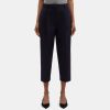 Women Theory Outlet | Pleated Carrot Pant In Cotton-Blend New Navy