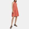 Women Theory Outlet | Tiered Halter Mini Dress In Cotton Blend Pink Coral